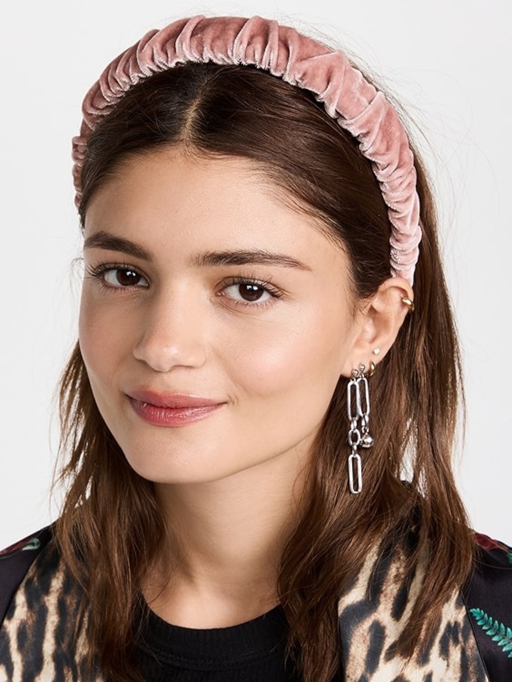 Lele Sadoughi Velvet Kelly Headband Dusty Rose